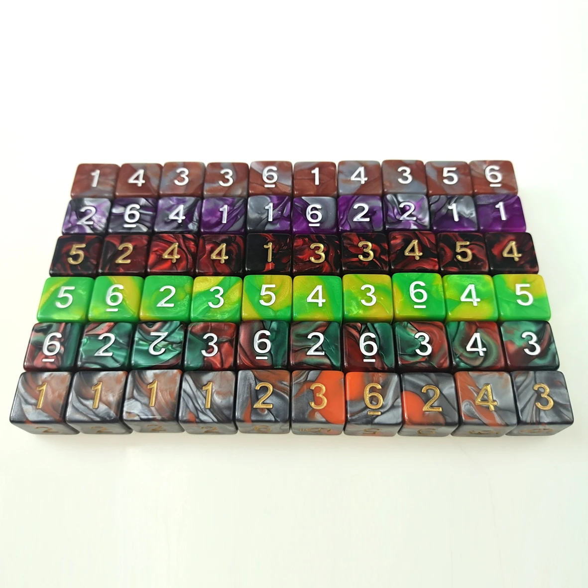 

Rollooo Dice 10 шт./компл. D6 Mix color Digital Dice Rpg dice