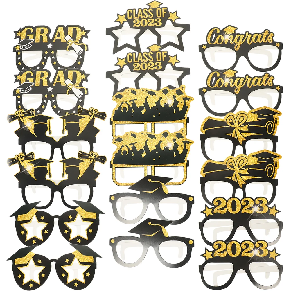 

18 Pcs Graduation Props 2023 Grad Party Eyeglasses Graduation Season Paper Glasses Gift Graduation Party Photo Props