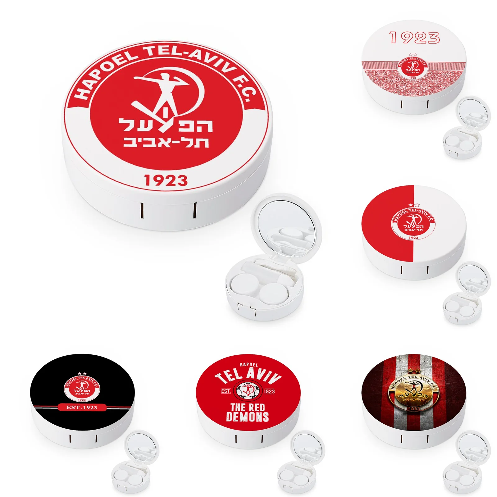

Чехол для контактных линз Hapoel Tel AV Fc, портативный контейнер для контактных линз с зеркалом и раствором, пинцет, контейнер для удаления