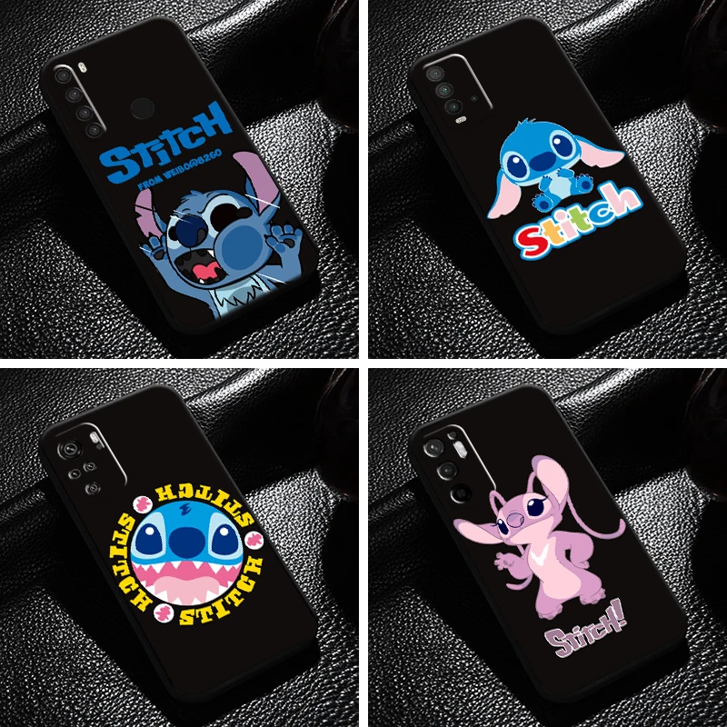 

Cartoon Cute Lilo Stitch For Xiaomi Redmi Note 10 10S 9 9S 9T 8 8T 7 Pro 5G Redmi 10 9 9A 9T 9C 8 8A Phone Case Black Coque