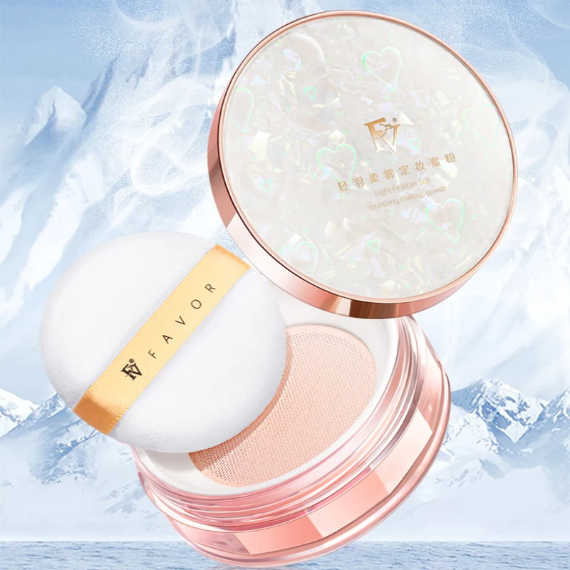 FV Loose Powder with Puff Mineral Waterproof Matte Setting Powder Finish Makeup Oil-control Professional Cosmetics for Women