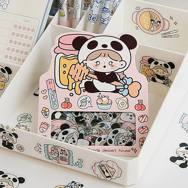 

33pcs/pack PET Waterproof Stickers Kawaii Cartoon Animal Decorative Stickers for Scrapbooking Albums DIY Crafts Diary