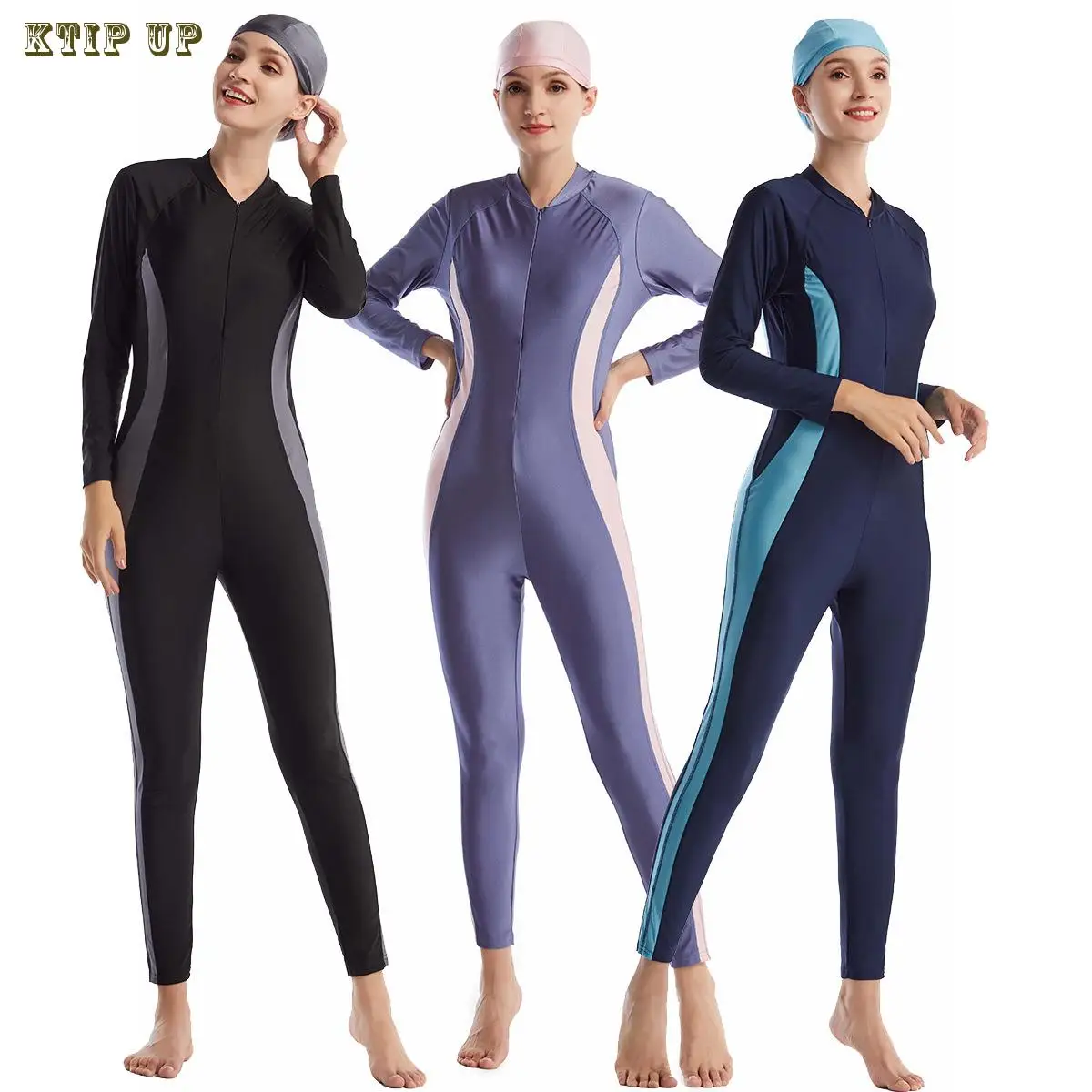 

Women Large Size Conjoined Body Full Cover Muslim Swimwear Women Islamic Conservative Swimsuit Hijab Beachwear Bathing Suit