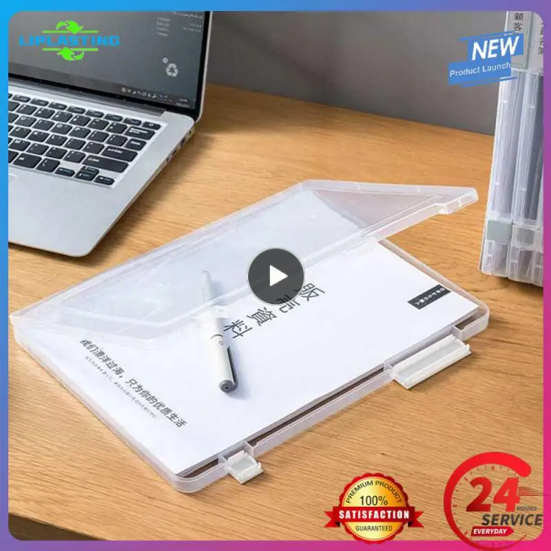 

File Storage Box Save Desktop Space Labelable Office File Favorites A4 File Folder Storage Double Buckle Transparent