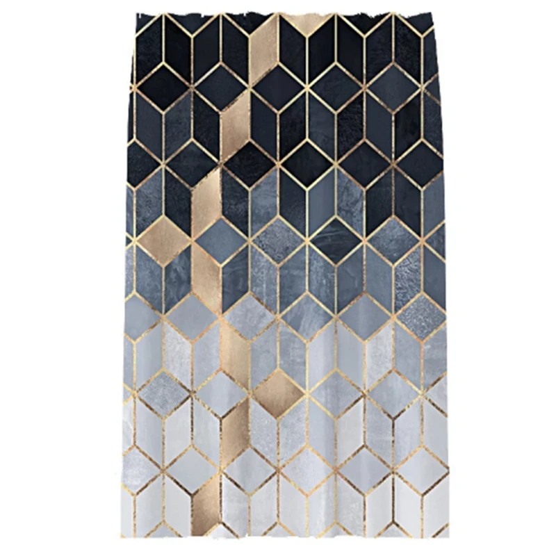 

Lattice Printed Bathroom Curtains Polyester Cloth Bath Curtain For Bathroom Decoration