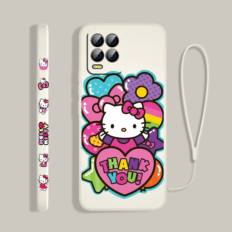 cute anime hellokitty girl for oppo realme 50i 50a 9i 8i 6 pro find x3 lite neo gt master a9 a5 liquid left rope phone case capa free global shipping