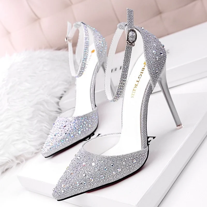 Promotion Women Pumps High-heels Shoes Woman Sandals Fashion Crystal Sexy Party Shoes Ladies Casual Princess Shoes Female New
