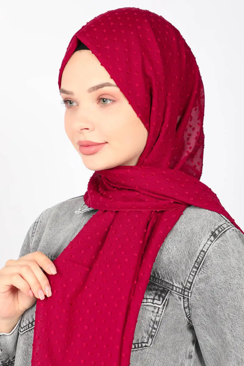 

Miray Ptpt Chiffon Shawl Claret Red
