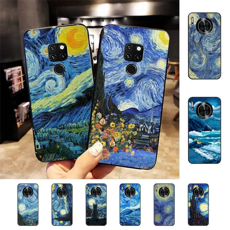 

Van Gogh Starry Sky Art Phone Case For Huawei Nova 3I 3E mate 20lite 20Pro 10lite Luxury funda case