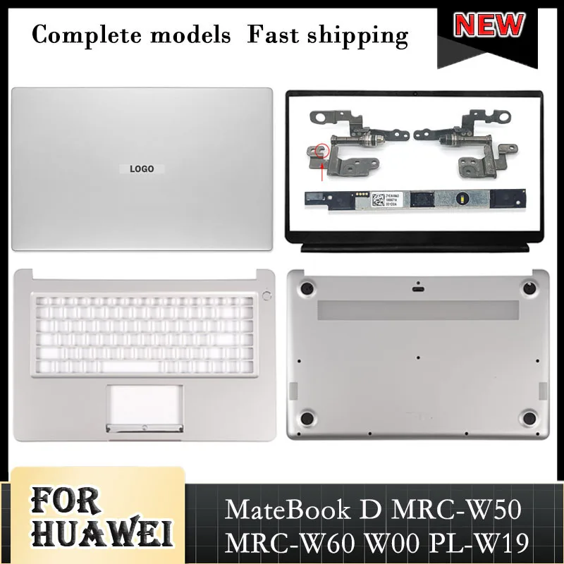

For HUAWEI MateBook D MRC-W50 MRC-W60 W00 PL-W19 Laptop NEW Original LCD Back Cover Front Bezel Palmrest Cover Bottom Case 15.6"