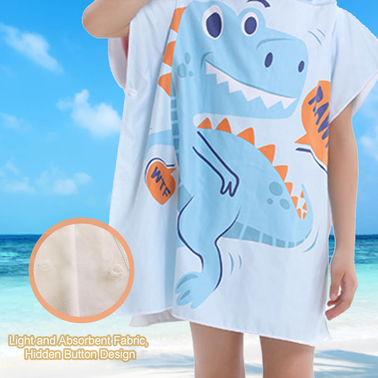 Hooded Towel For Kids Toddlers Oversize Luxurious Poncho Tow