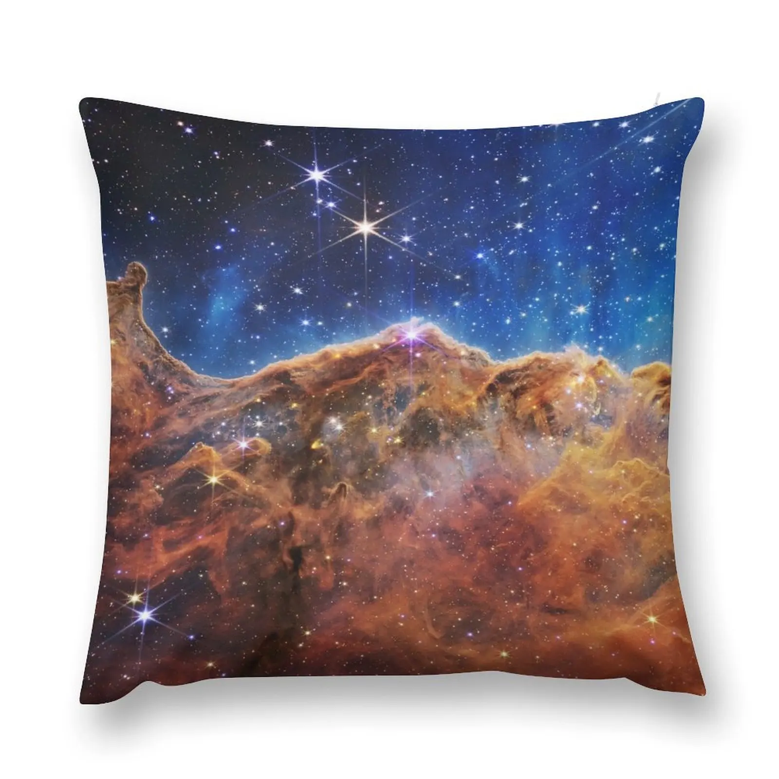 Cosmic Cliffs Carina Nebula NGC 3324 (James Webb/JWST) — космический плакат Декоративная подушка Плед