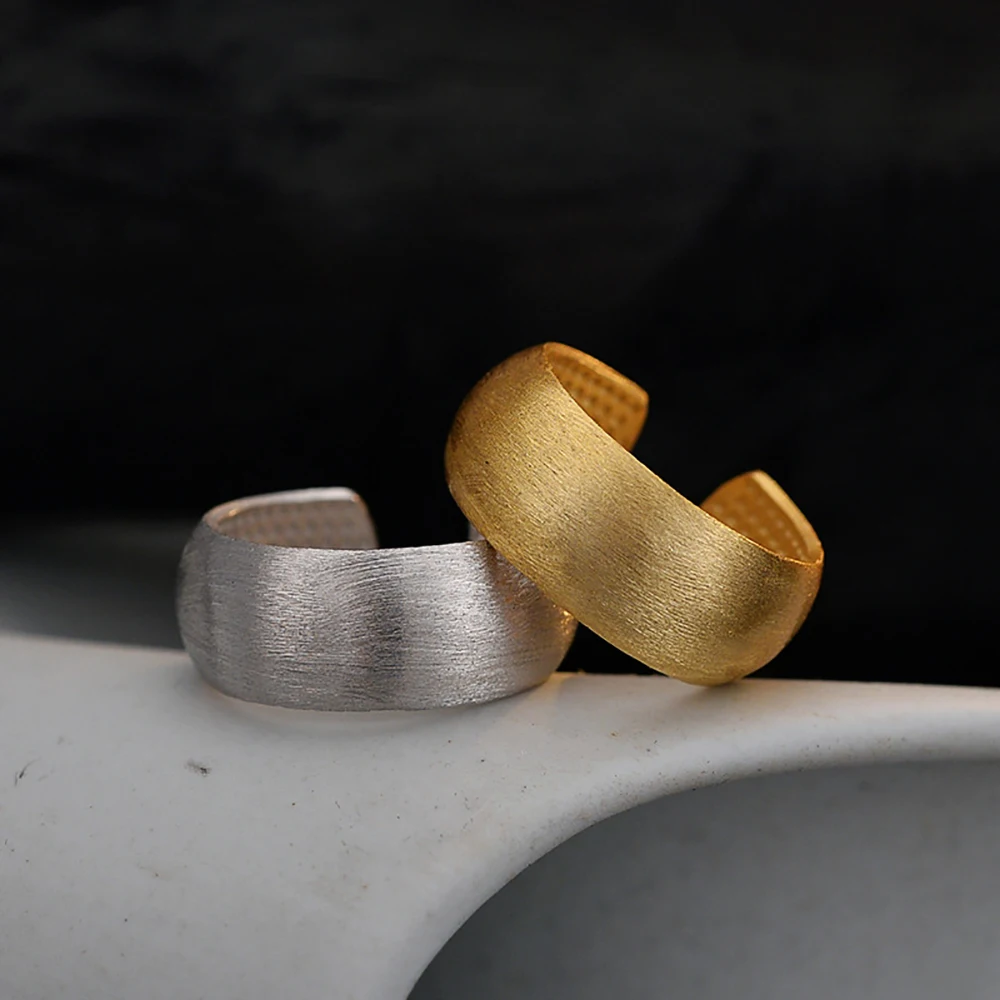 ANDYWEN 100% Стерлинговое Серебро 925 пробы Золотая текстура Большая искусственная