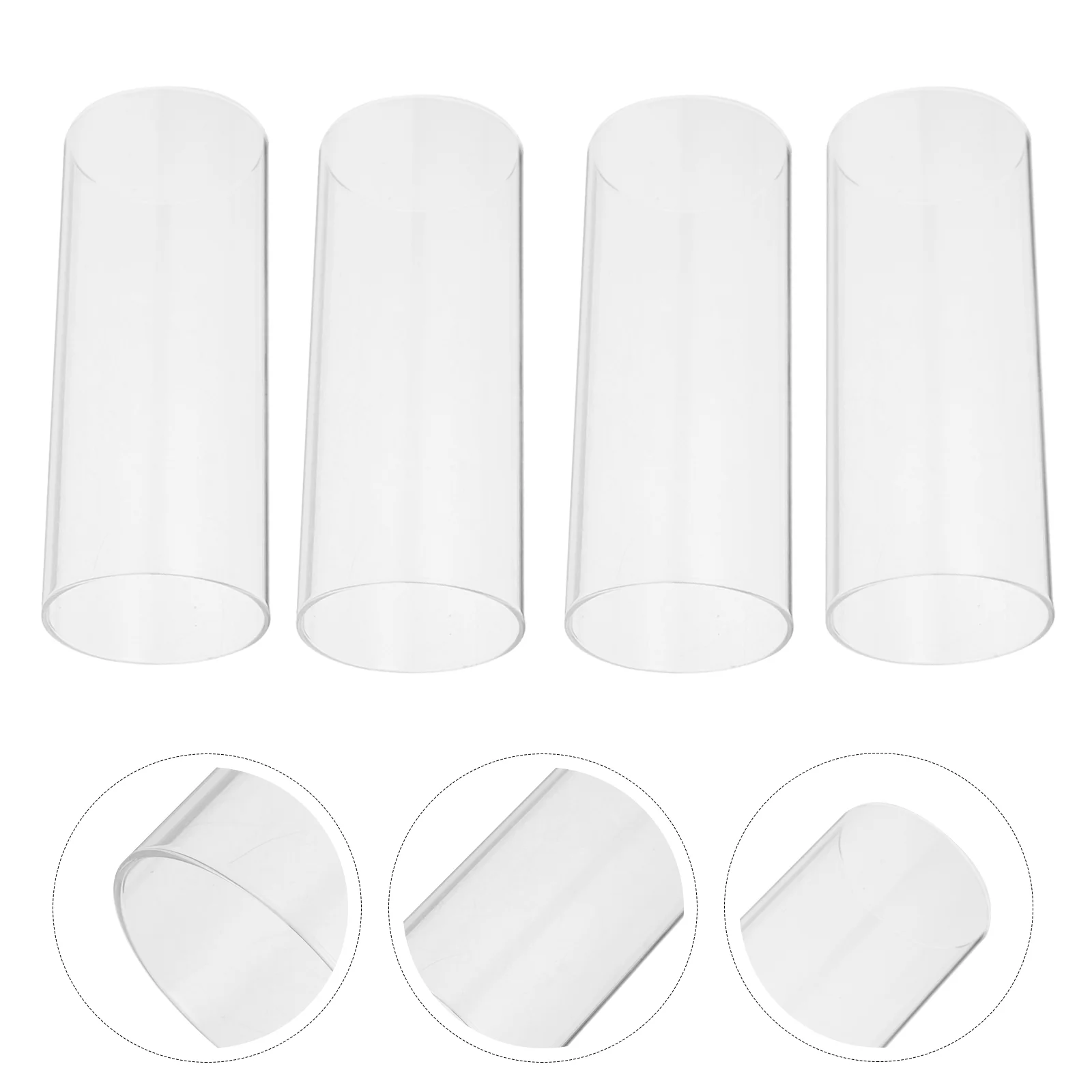 

4pcs Simple Style Glass Shades Transparent Cup Glass Craft Covers Cylinder