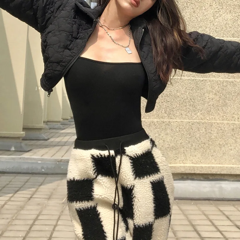 2023 Autumn Women's Clothing New Style European and American Street Hipster Personality Full-print Love Short Padded Jacket