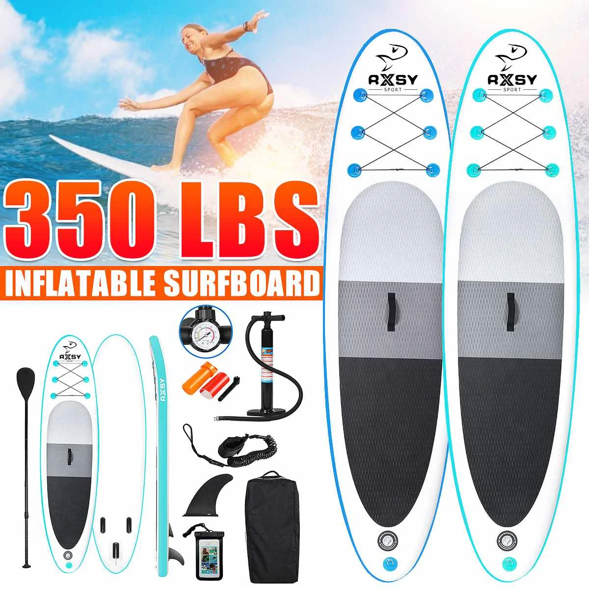 

NEW SIZE 320*76*15cm inflatable surfboard Blue/Green 2021 stand up paddle board surfing RXSY water sport sup board dinghy raft