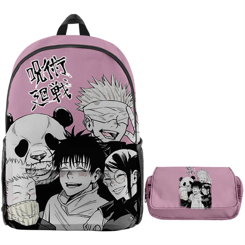 

2Pcs/set Anime Jujutsu Kaisen Backpack 3D Print School Bag Sets for Teenager Boys Girl Cartoon Kids Schoolbags Children Mochilas