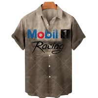 vintage mens shirt 3d hawaiian print shirt american racing short sleeve top large shirt 5xl street hip hop shirt 2022