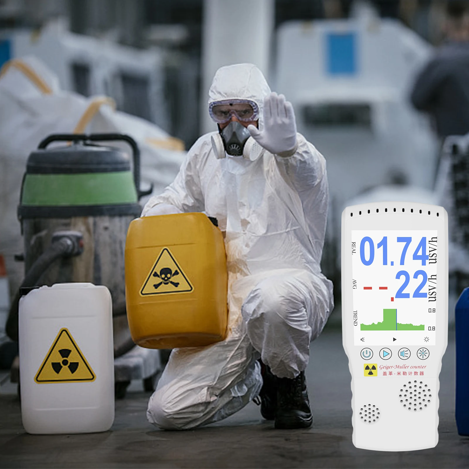 

Radiation Detector Dosimeter Geigers Counter Nuclear Radiation DetectorBeta Gamma X Ray Data Logger Recorder Realtime Monitoring