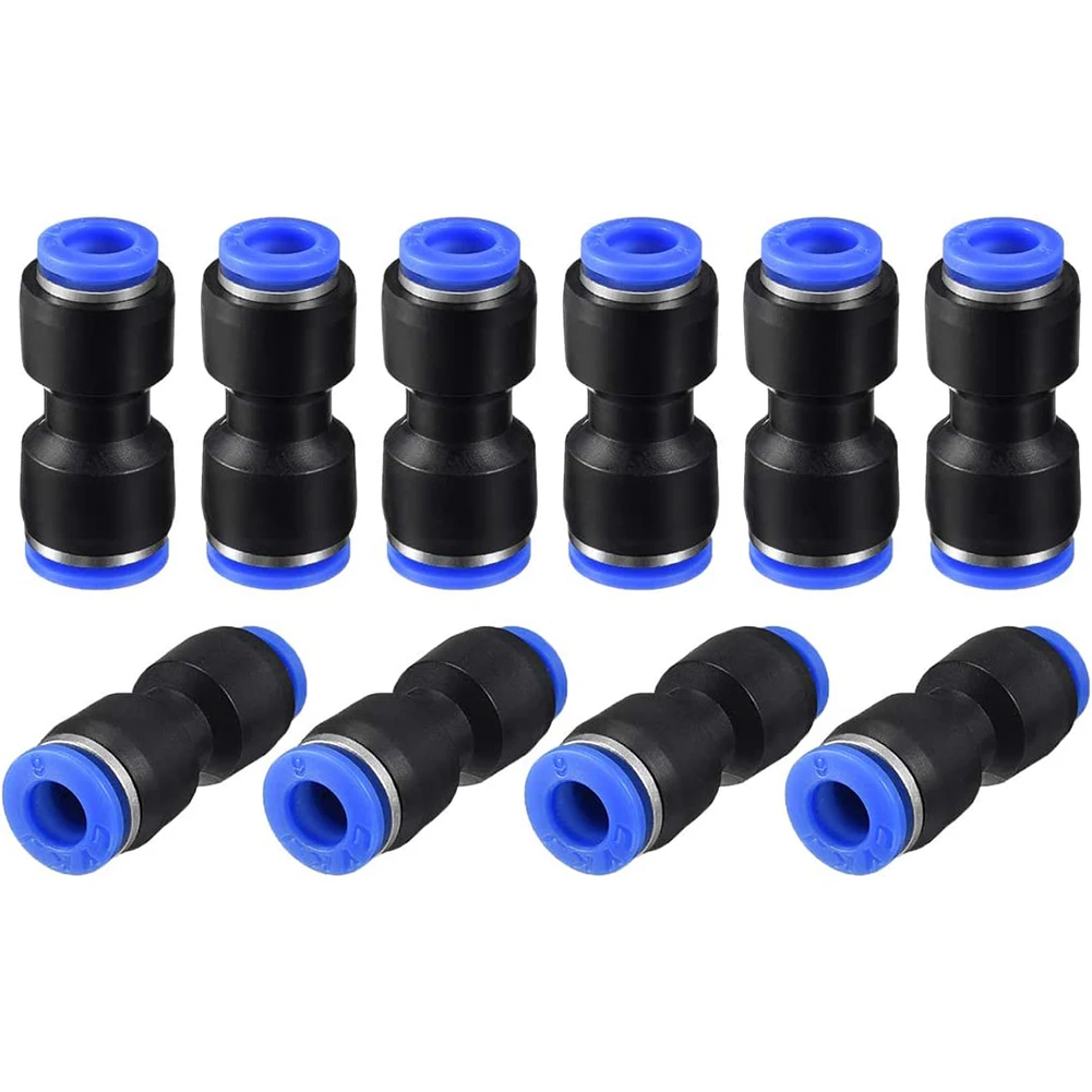 

2pcs PG 2 Ways Stright Shape Pneumatic Quick Fitting Plastic Connectors For Air Water Hose Tube Push In Straight Gas Connection