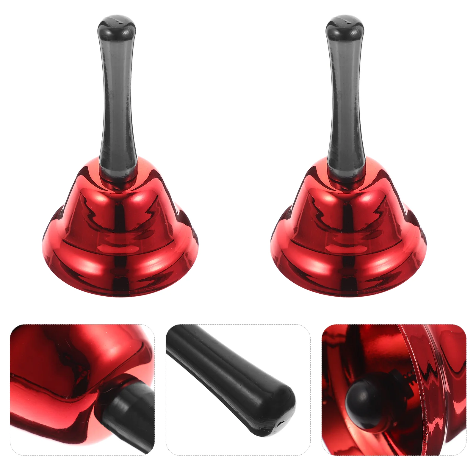 

2 Pcs Christmas Party Handbell Decor Call Kids Iron Service Metal Restaurant Reception Xmas Dinner