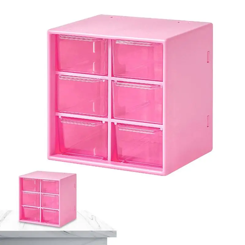 

Desktop Storage Box With Drawers Stackable Slide Rail Design Stationery Desk Organizer Large-Capacity Jewelry Display Box