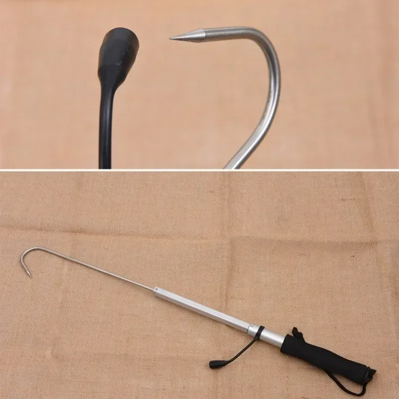 Телескопический выдвижной рыболовный крючок из нержавеющей стали для ледяной