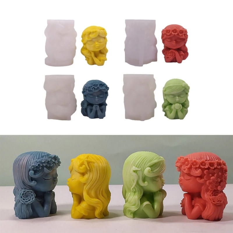 

3D Princess Girl Epoxy Resin Silicone Mold Fondant Cake Decorating DIY Candle DropShip