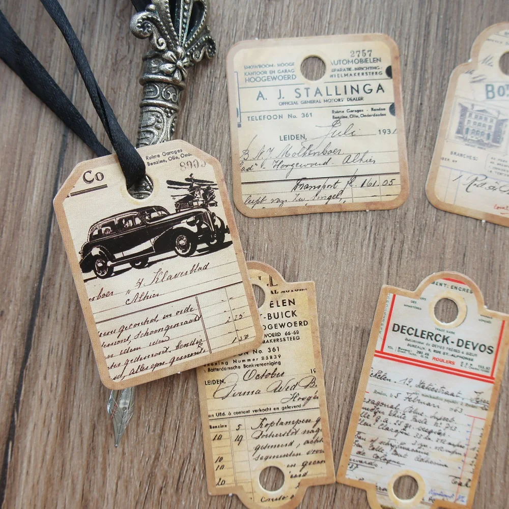 

30 Pcs Cars In The Industrial Age Paper Tag Labels Gift Packaging Decor Tags Scrapbooking DIY