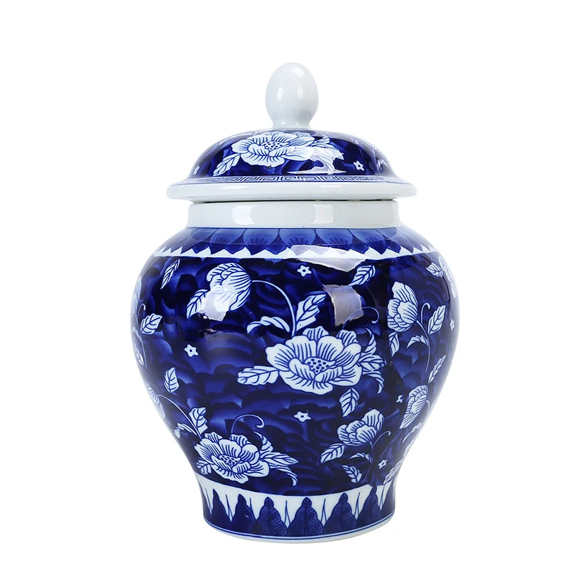 Сине-белая фарфоровая стандартная банка керамическая ваза для цветочной