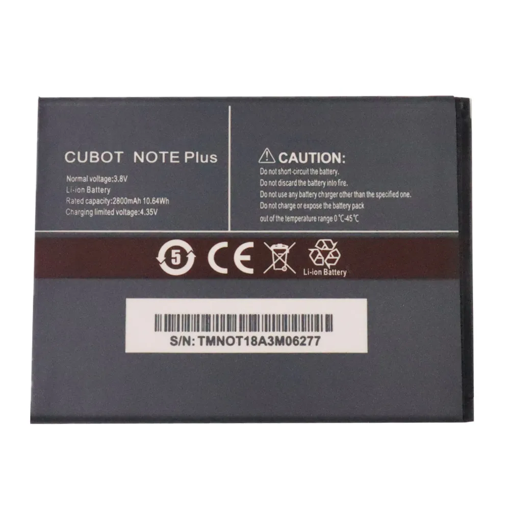 

100% новый аккумулятор CUBOT для CUBOT NOTE PLUS 2800 мАч, сменные батареи большой емкости
