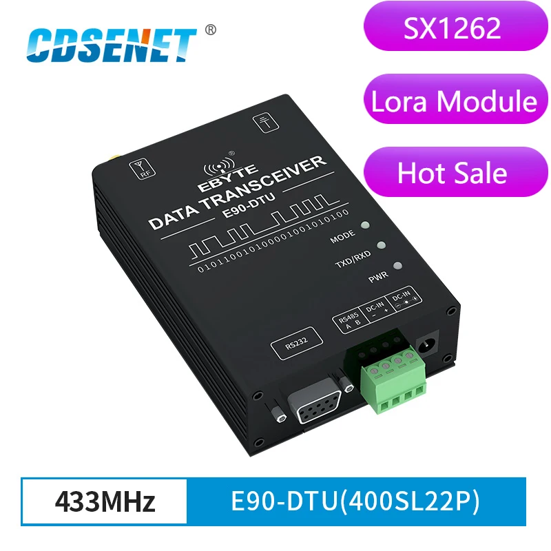 

SX1262 SX1268 LoRa Long Range 433MHz 22dBm IoT Wireless Transceiver RS232 RS485 RSSI Relay Modem 8V 28V Power Supply
