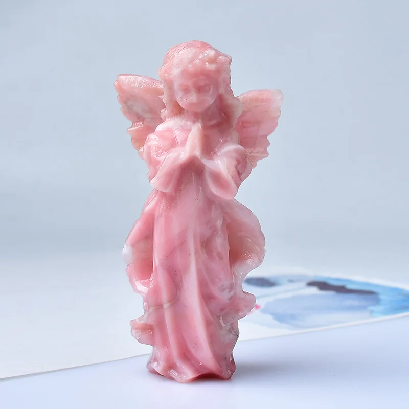 

Розовый кварц статуя ангела Harmonious Crystalloid
