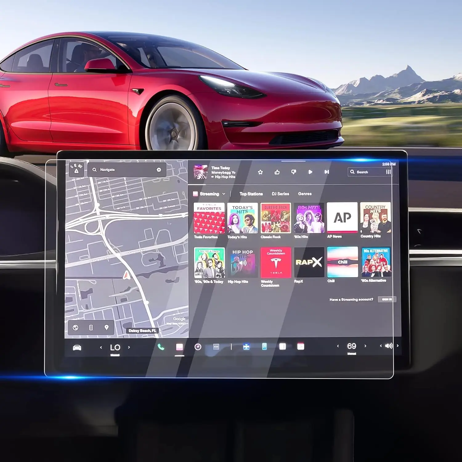 

Защитная пленка из закаленного стекла для сенсорного экрана с 17-дюймовым ЖК-экраном и GPS-навигацией для Tesla Model X 2024
