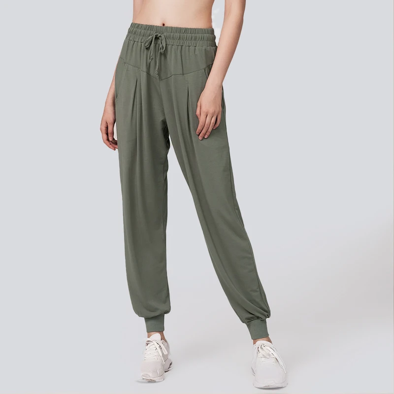 Женские спортивные брюки с завышенной талией свободные повседневные шаровары