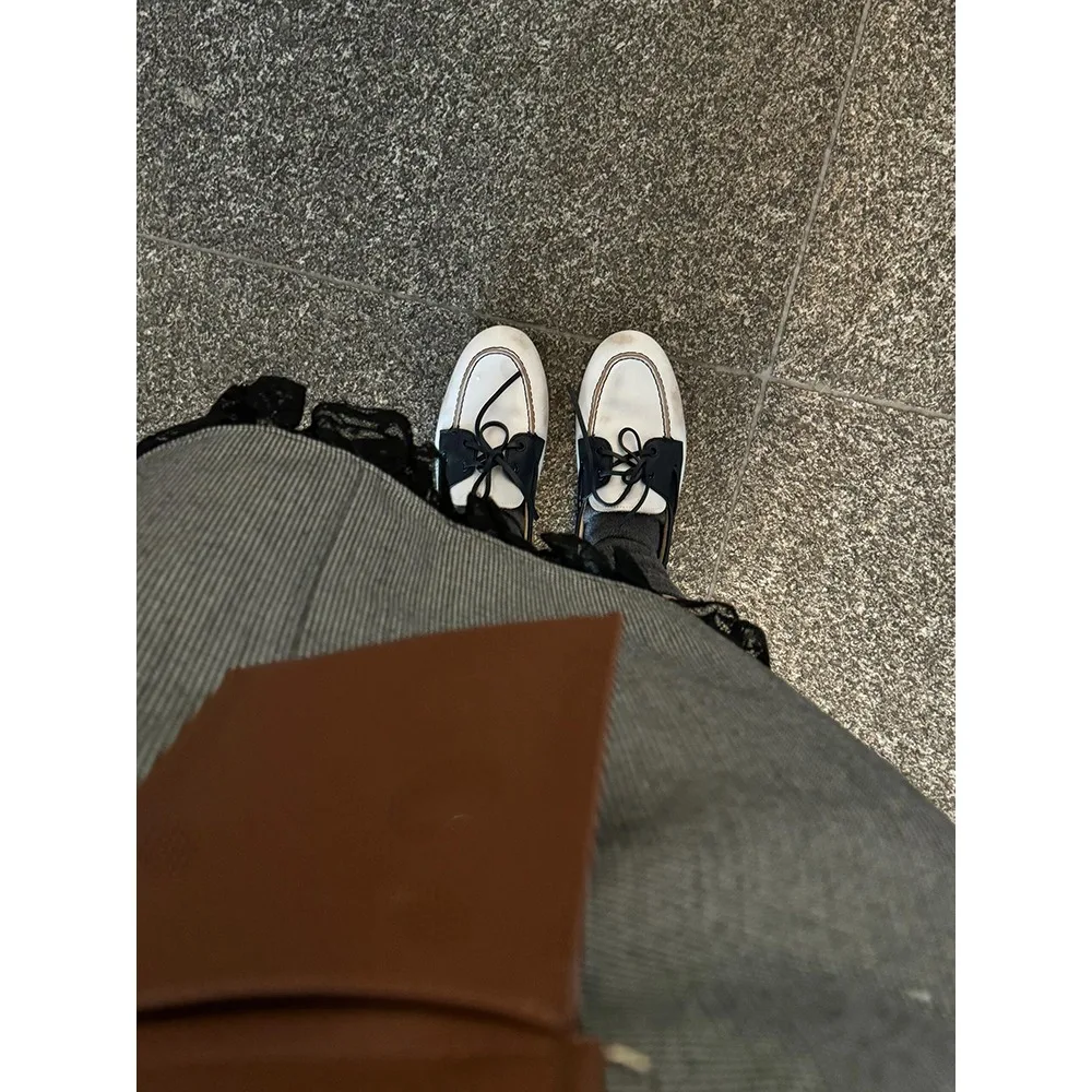 Женские осенние черно-белые туфли NIGO с бантом модные элегантные темпераментные