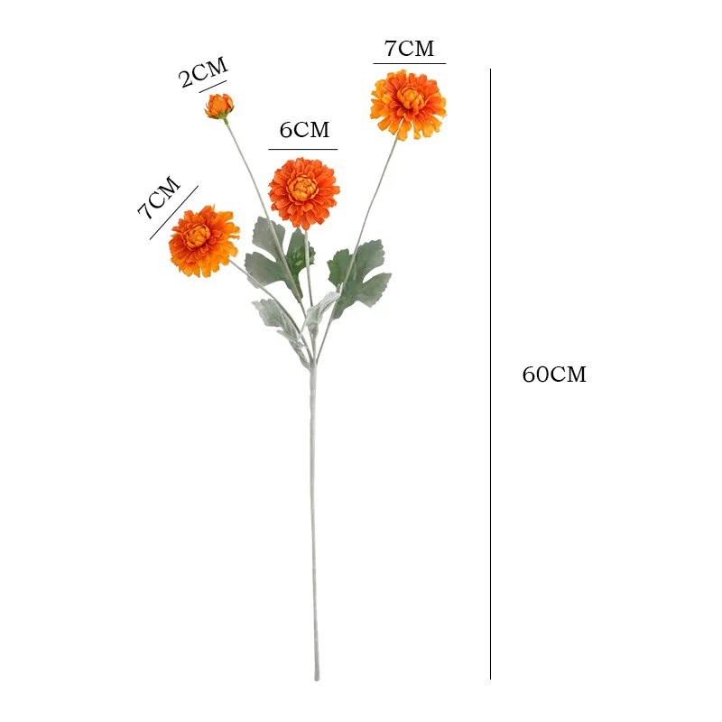 Искусственные цветы 2 шт. 60 см длинные ветки 4 маргаритки имитация цветов для