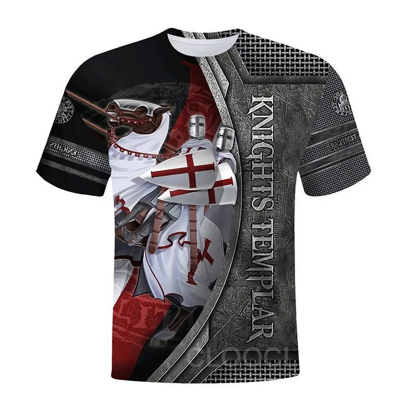 

2023 Men's Graphic Summer Clothing Personalized Name Templar T-shirt 3D Printed Street Casual Sports Oversized Clothing t-shirt