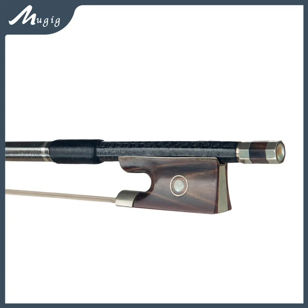 Mugig Silver Silk Braided Carbon Fiber Bow Master Carbon Fiber Bow Fiddle/ Violin Bow Well Balance