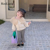 rinilucia girls knitted cardigan jacket childrens jacket baby bottoming long sleeved sweater for kids clothes coat top