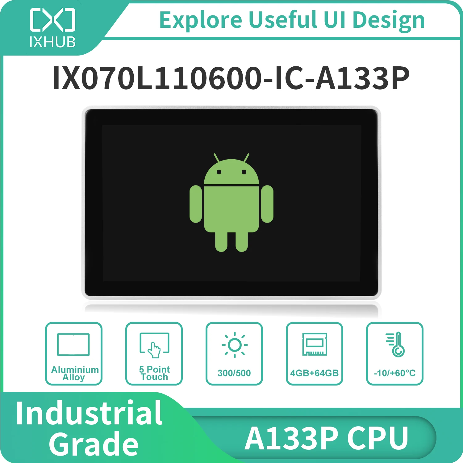 IXHUB 7-дюймовая промышленная панель все в одном ПК Мини Алюминиевый компьютер