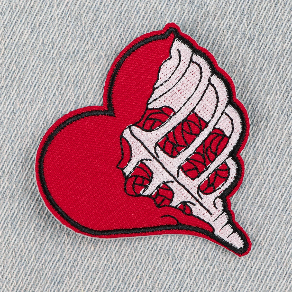 Нашивка с вышивкой в виде сердца скелета патчи для медсестры и доктора