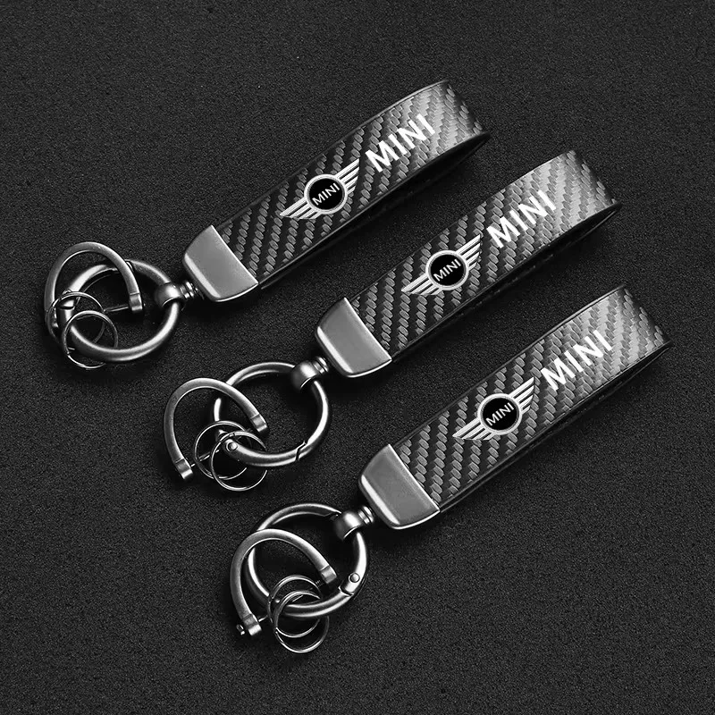Фото 1 шт. брелок для ключей из искусственной кожи для BMW Mini Cooper JCW R50 Countryman Clubman Cabrio Aceman, аксессуары с наклейками №2