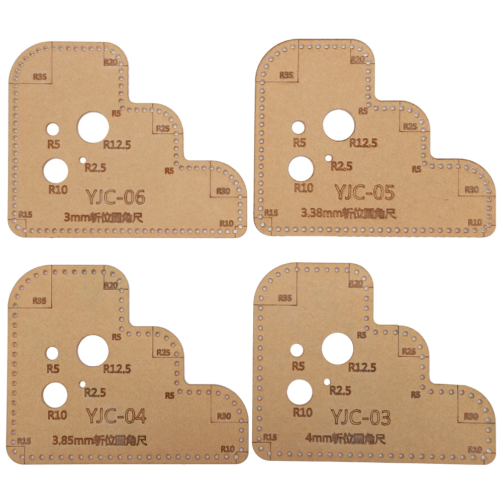 

4Pcs Circle Corner Acrylic Template DIY Leather Craft Auxiliary Cutting Ruler Stencil 4pcs 4pcs