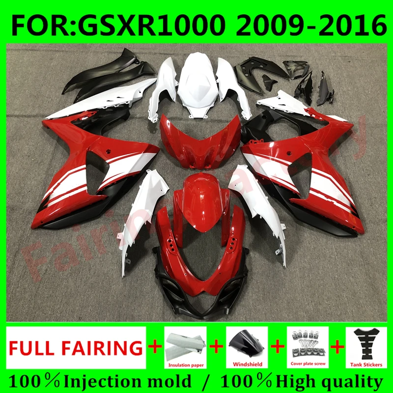

Motorcycle Fairing kit fit for GSXR1000 GSXR 1000 GSX-R1000 2009 2010 2011 2012 2013 2014 2015 2016 K9 Fairings set red white