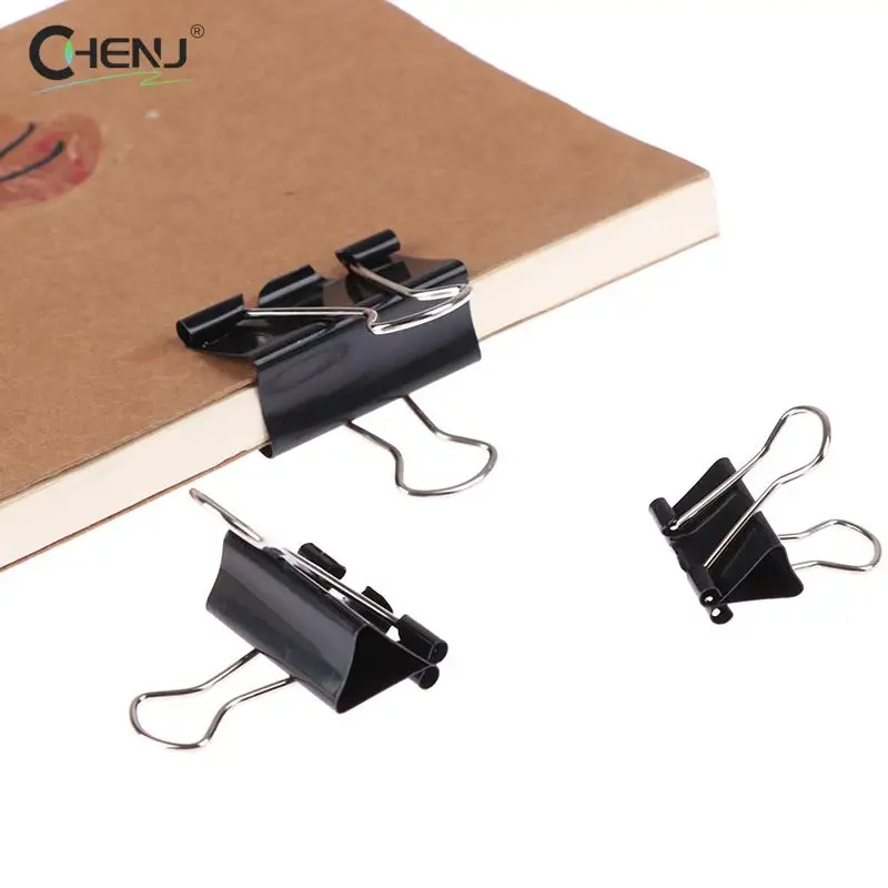 

10pcs/lot Black Metal Binder Clips Notes Letter Paper Clip Office Supplies Binding Securing Clips Product 19/25/32mm
