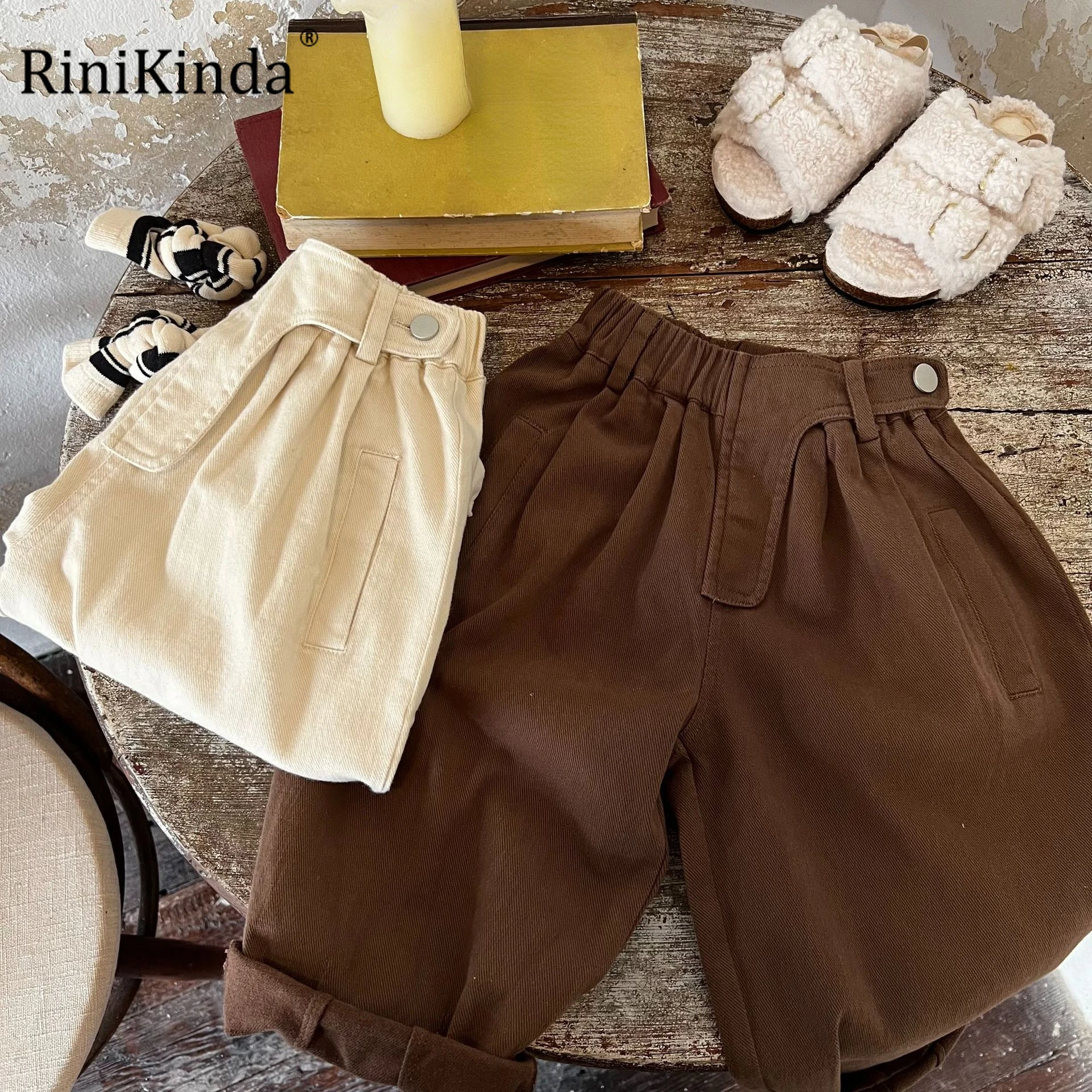 

Girl Boys Pants 2023 New Spring Autumn Long Trousers for Kids Solid Pockets Harem Pants Loose Casual Children Clothing