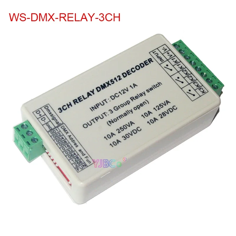 12 В постоянного тока Макс. 10 А 3 канала DMX 512 3P релейный переключатель декодер Dmx512