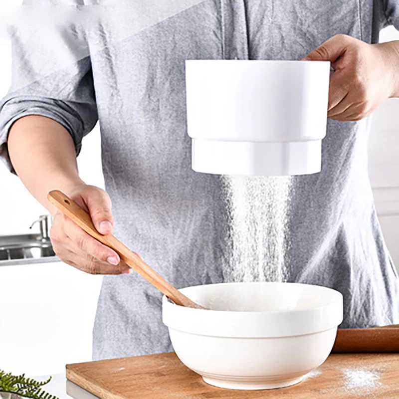 

Мерное сито в форме чашки, пластиковое электрическое сито, удобное сито для быстрой муки, кухонные аксессуары для выпечки тортов