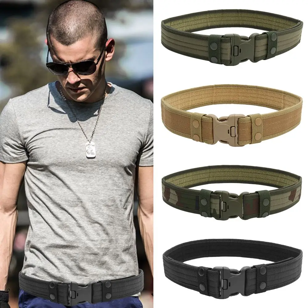 

Durable Black Combat Army Outdoor Work Belt Tactical Buckle Waistbelt Quick Release